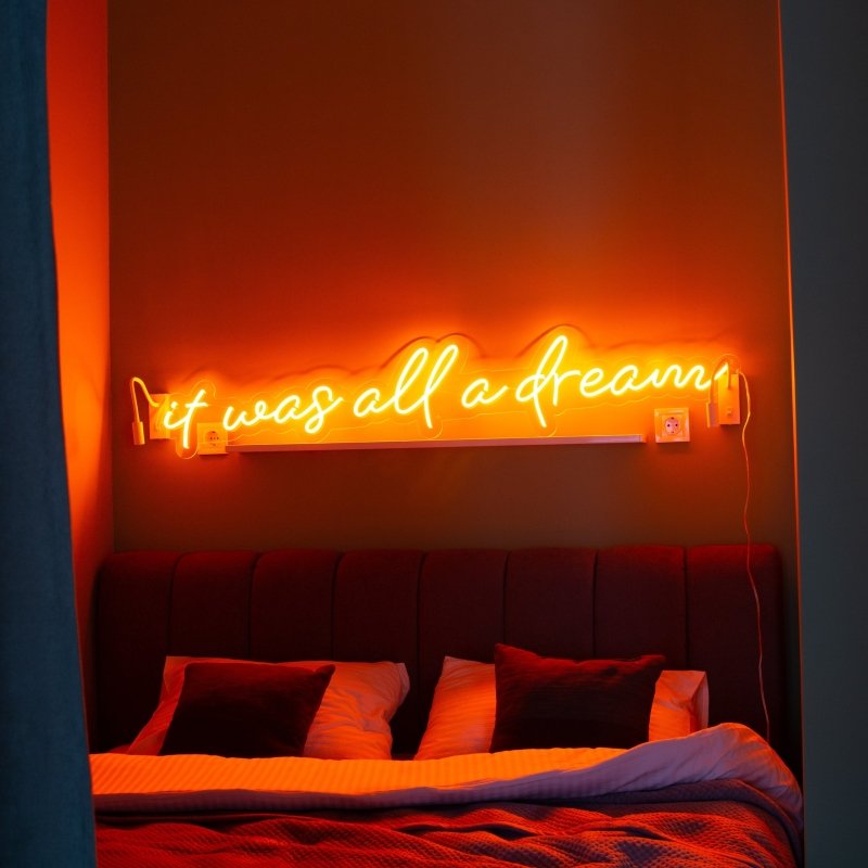 It Was All A Dream Cursive Neon Light Writing - FanaticPrintz