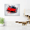 Red Super Car Digital Art Canvas Set