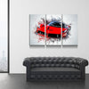 Red Super Car Digital Art Canvas Set