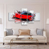Red Super Car Digital Art Canvas Set