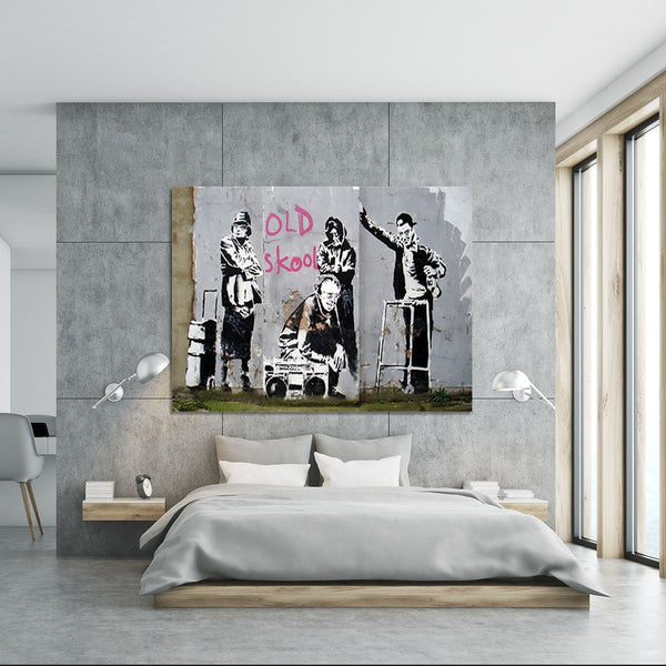 Bansky Old School Canvas Art