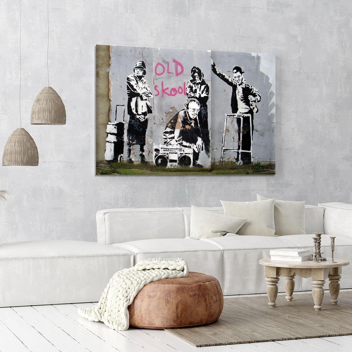 Bansky Old School Canvas Art