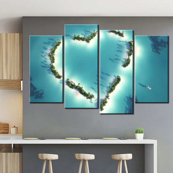 Beautiful Heart Island Canvas Set