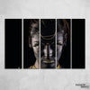 African Gold Black Necklace Lady Canvas Set - FanaticPrintz