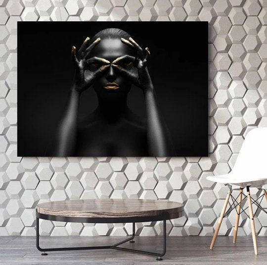 African Wall Art, Gold Print Canvas Set - FanaticPrintz