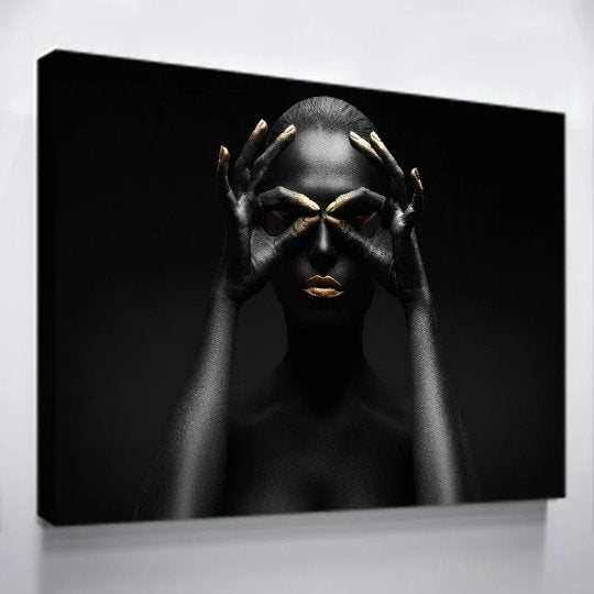 African Wall Art, Gold Print Canvas Set - FanaticPrintz