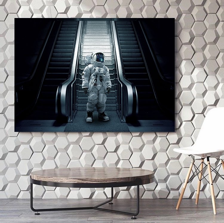 Astronaut Stairs Canvas Set - FanaticPrintz