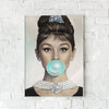 Audrey Hepburn Poster Wall Art Blue Bubble Gum - FanaticPrintz
