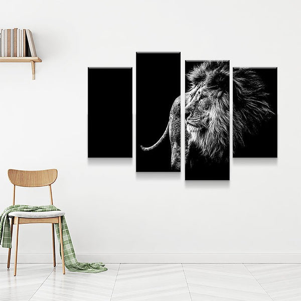 Black and White Lion Canvas Set - FanaticPrintz