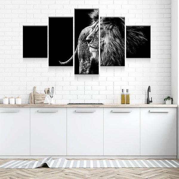 Black and White Lion Canvas Set - FanaticPrintz