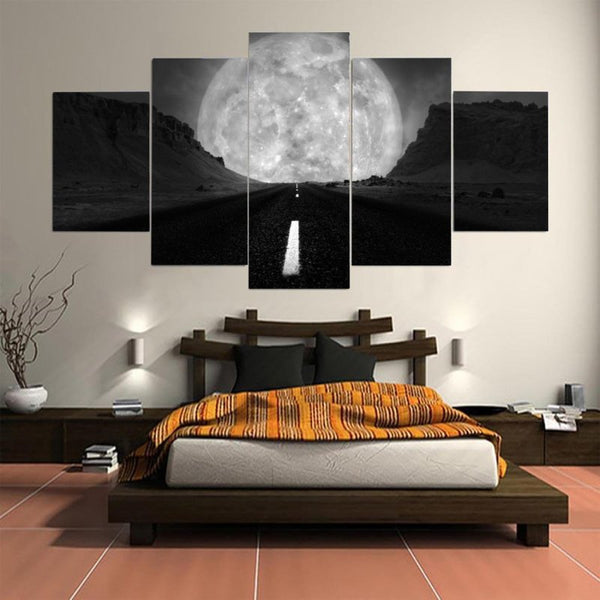 Black and White Road to the Moon - FanaticPrintz