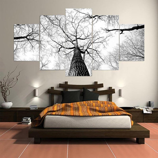 Black And White Tree Bottom View - FanaticPrintz