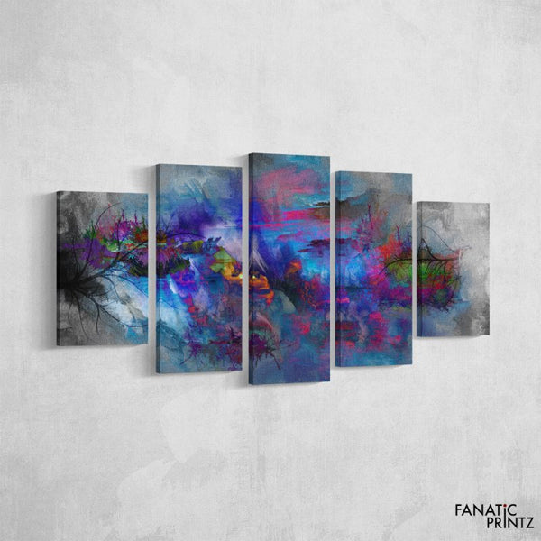 blue and pink abstract painting - FanaticPrintz