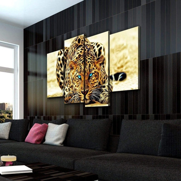 Blue Eyes Jaguar Canvas Art - FanaticPrintz