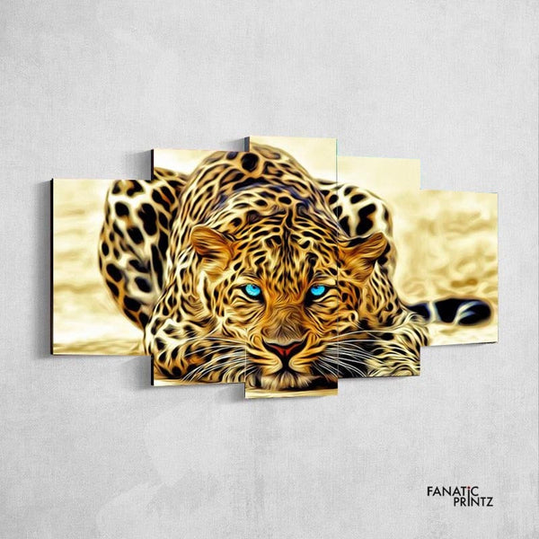 Blue Eyes Jaguar Canvas Art - FanaticPrintz