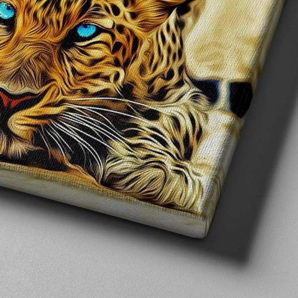 Blue Eyes Jaguar Canvas Art - FanaticPrintz