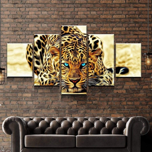 Blue Eyes Jaguar Canvas Art - FanaticPrintz