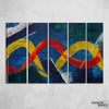 blue, red, and yellow abstract painting - FanaticPrintz