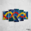 blue, red, and yellow abstract painting - FanaticPrintz