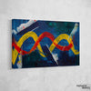blue, red, and yellow abstract painting - FanaticPrintz