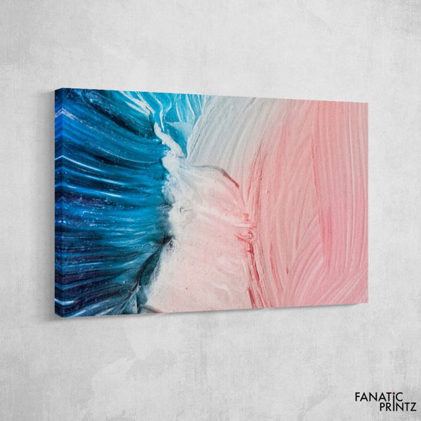 Blue white Pink Abstract Canvas Set - FanaticPrintz