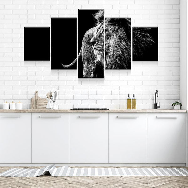 B&W LION CANVAS SET - FanaticPrintz
