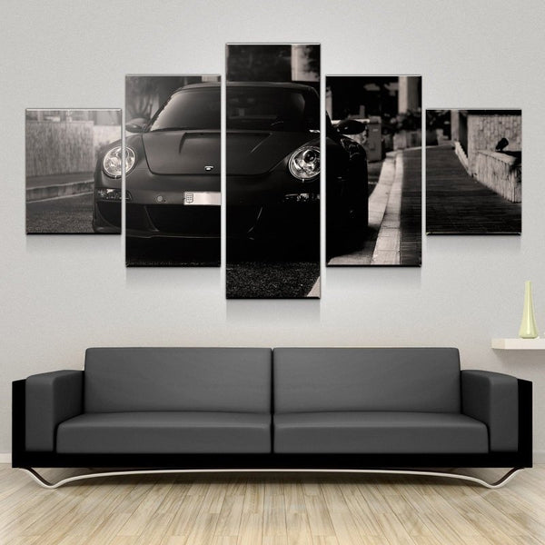 B&W Parking Porsche Canvas - FanaticPrintz