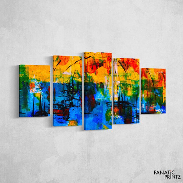 Colorful Abstract Painting Canvas Set - FanaticPrintz