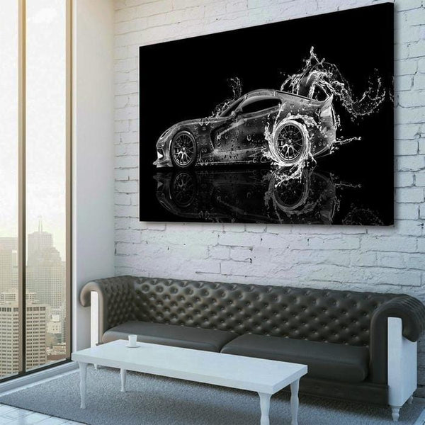 Dodge Viper Water Art Canvas - FanaticPrintz