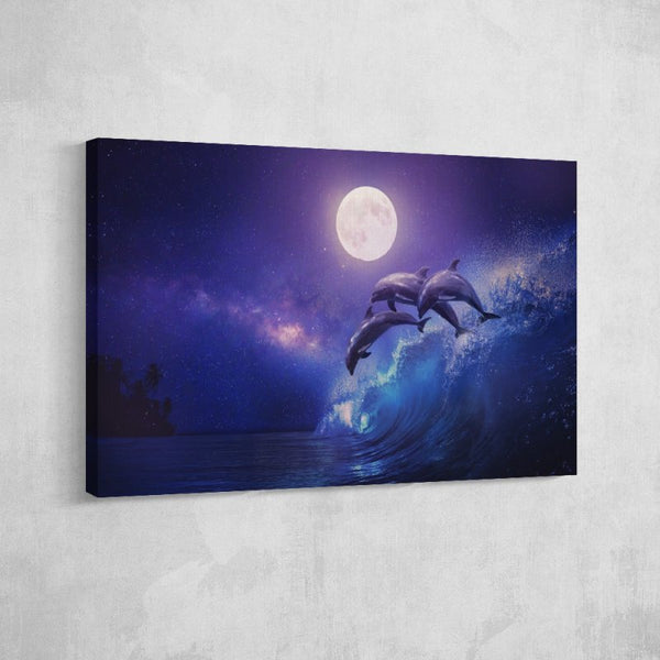 Dolphins In Dawn Canvas Set - FanaticPrintz