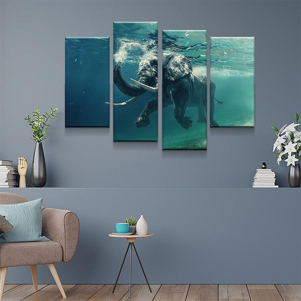 Elephant Under Water Canvas Set