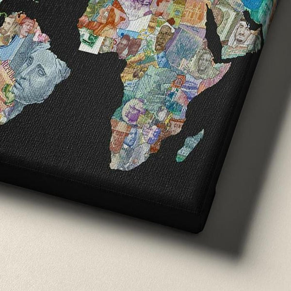 Financial World Map Globe Canvas Art