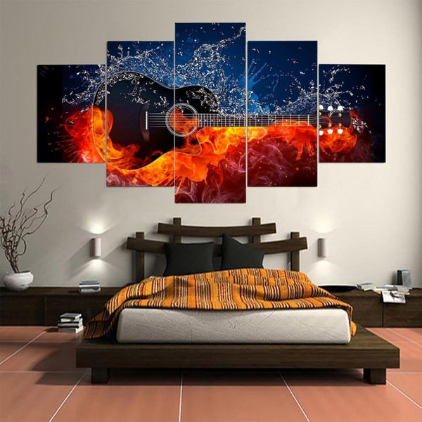 Flames Guitar Canvas Set - FanaticPrintz