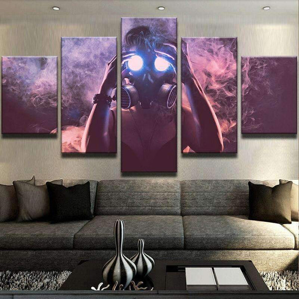 Gas Mask Inhalation is a Set of Wall Decor