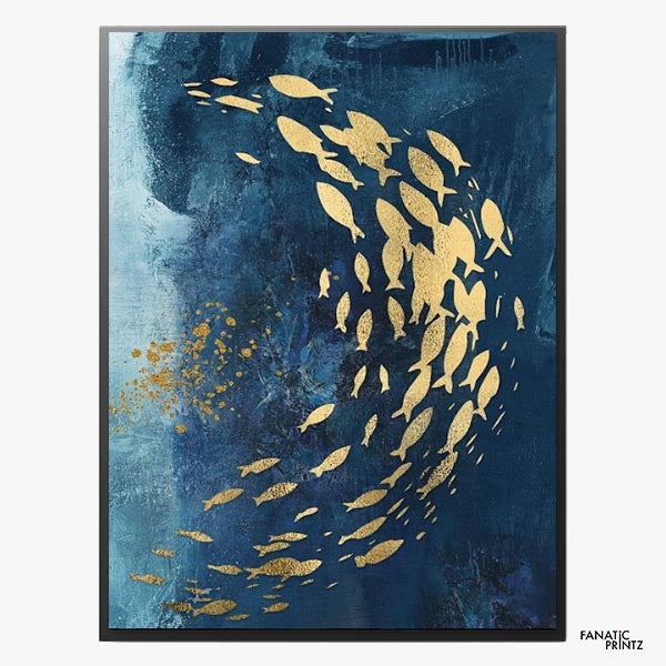 GOLD FISHES ABSTRACT ART - FanaticPrintz