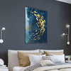 Gold Fishes Blue Abstract Canvas Art