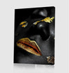 Gold Lips And Face Canvas Art
