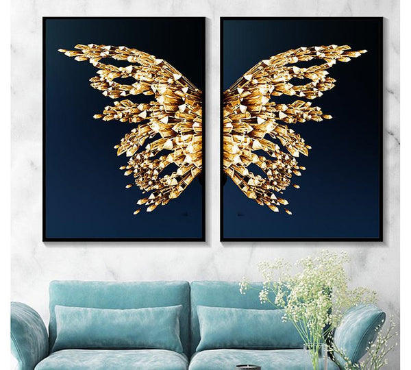 Golden Wings Two Piece Canvas
