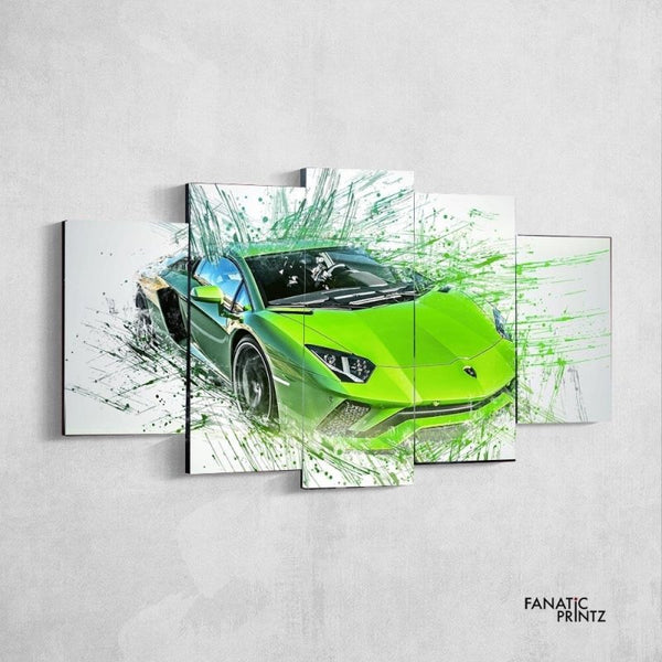 Green Lamborghini Digital Canvas Set
