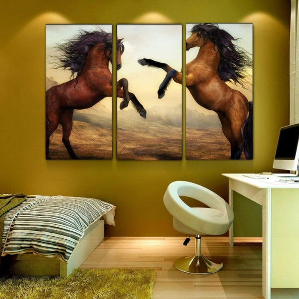 Horse Fight Canvas Art