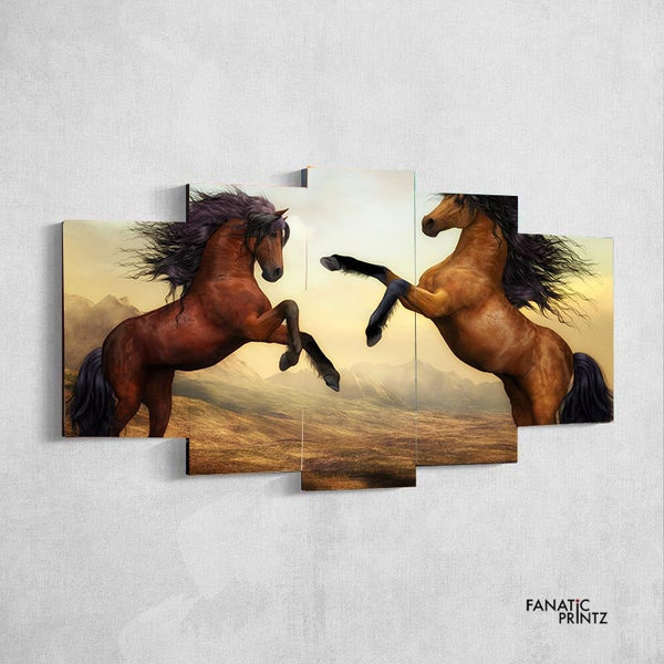 Horse Fight Canvas Art