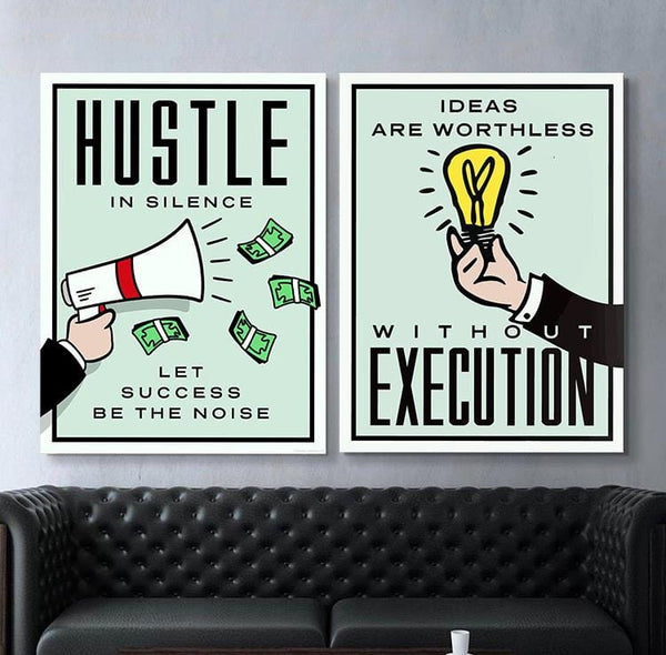 Hustle In Silence And Execution Bundle Canvas Art