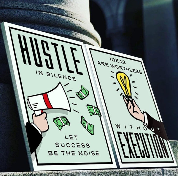 Hustle In Silence And Execution Bundle Canvas Art