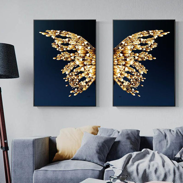 Golden Wings Two Piece Canvas