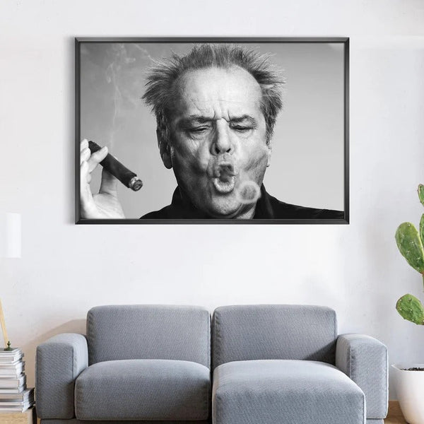 Jack Nicholson Smoking Print Wall Art Canvas - FanaticPrintz