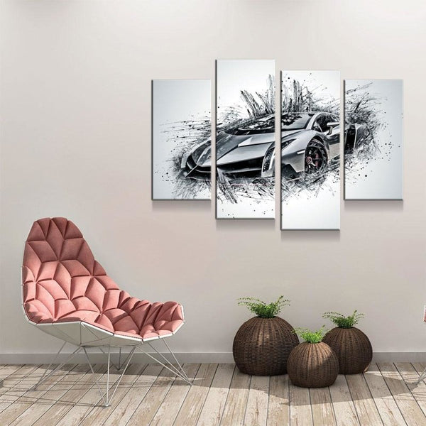Modern Vehicle Modern Illustration Canvas Set