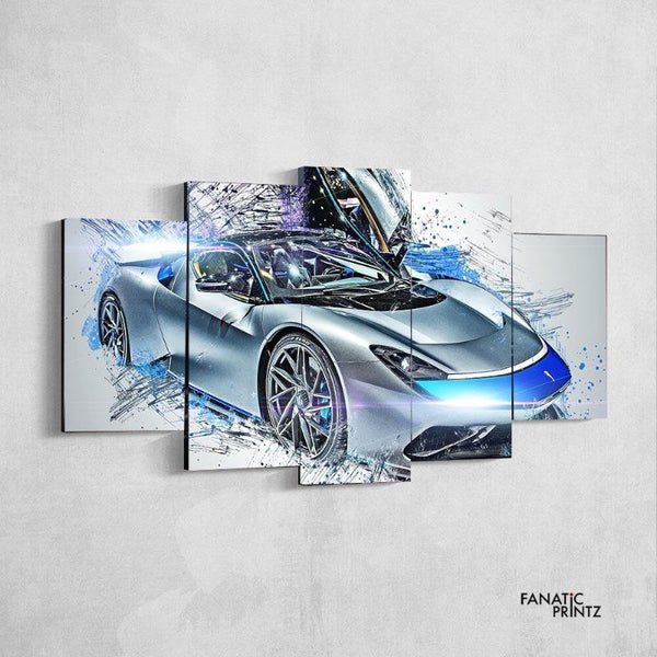 Modern Car Illustration Canvas Set