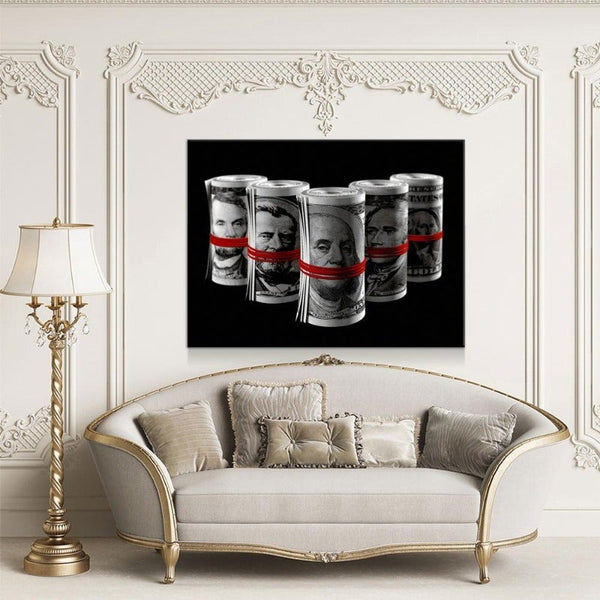 Money Rolled Bills Canvas Set