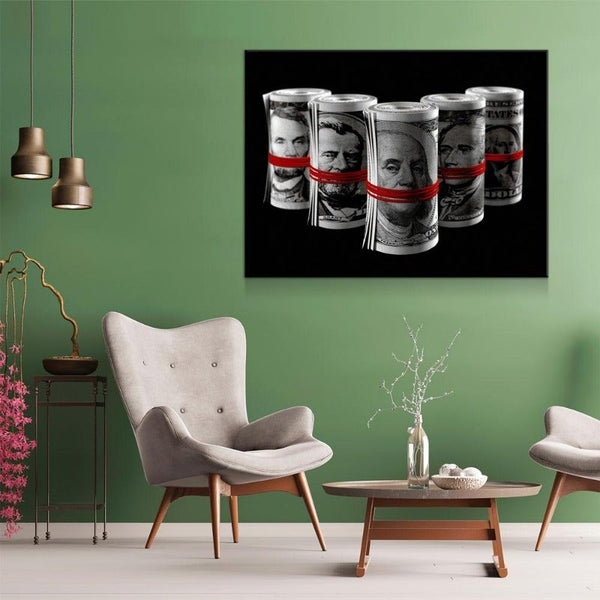 Money Rolled Bills Canvas Set