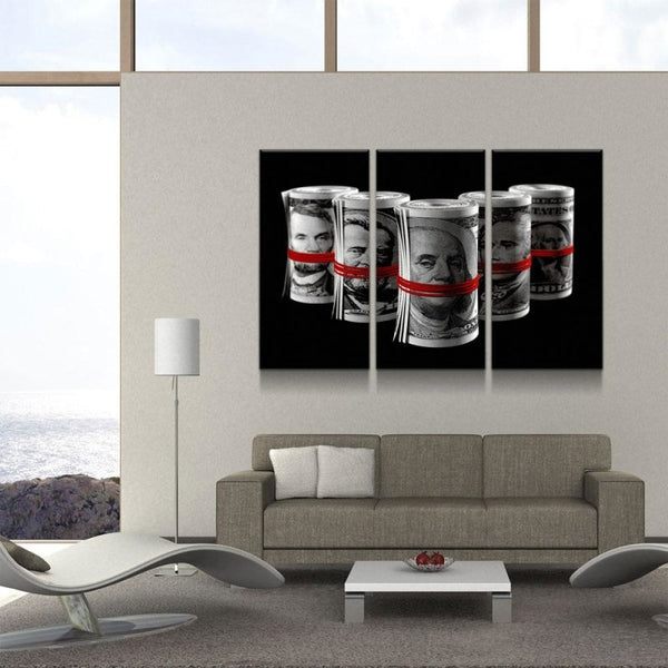 Money Rolled Bills Canvas Set